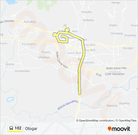 102 Bus Line Map
