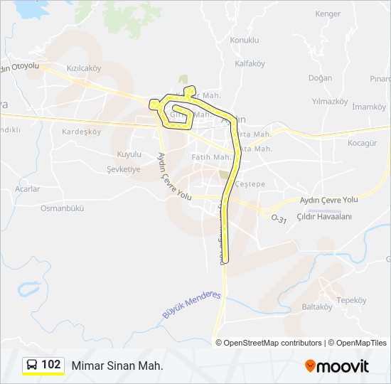 102 bus Line Map