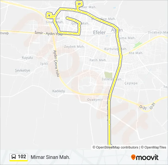 102 Bus Line Map
