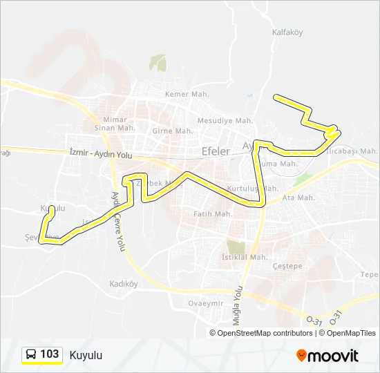 103 Bus Line Map
