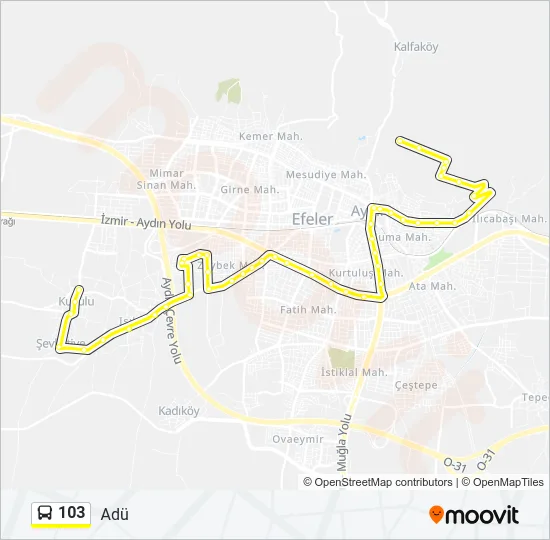 103 Bus Line Map