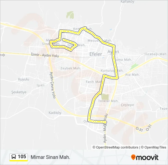 105 Bus Line Map