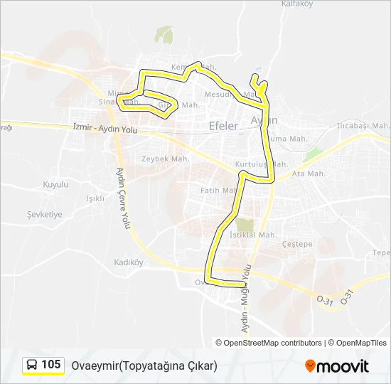 105 Bus Line Map