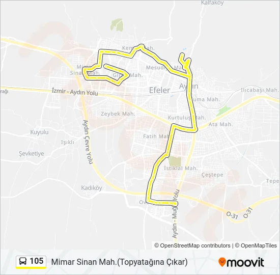 105 Bus Line Map