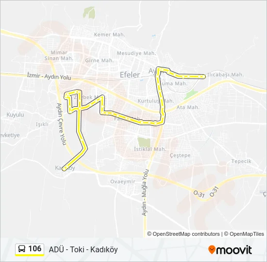 106 Bus Line Map