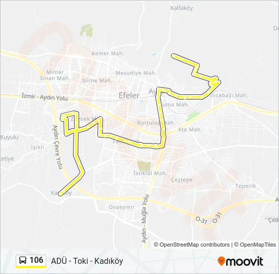 106 Bus Line Map