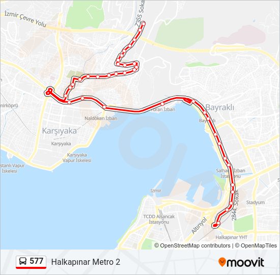 577 otobüs Hattı Haritası