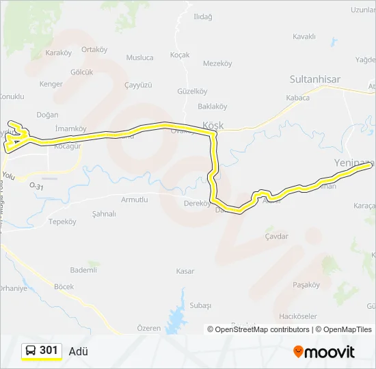 301 Bus Line Map