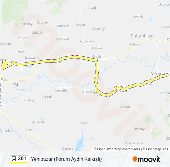 301 Bus Line Map