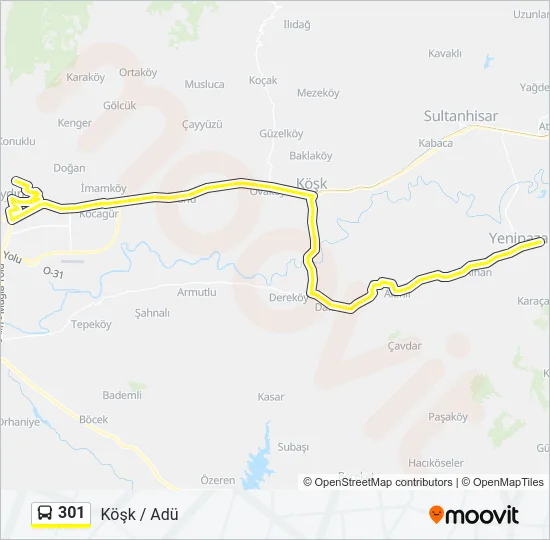 301 Bus Line Map
