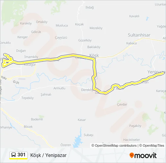 301 Bus Line Map