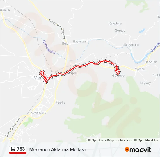 753 Bus Line Map
