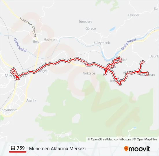759 Bus Line Map
