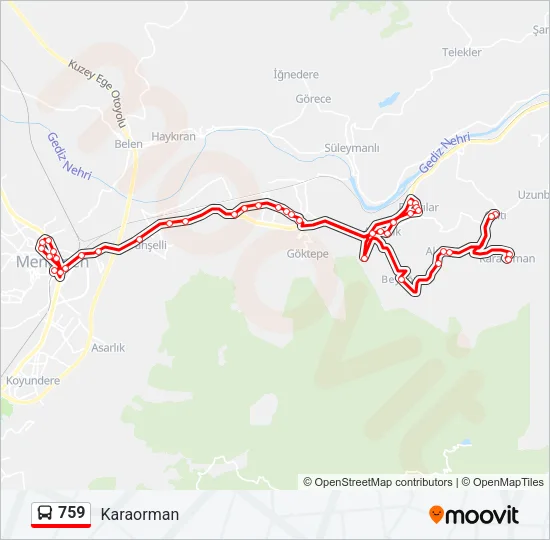 759 Bus Line Map