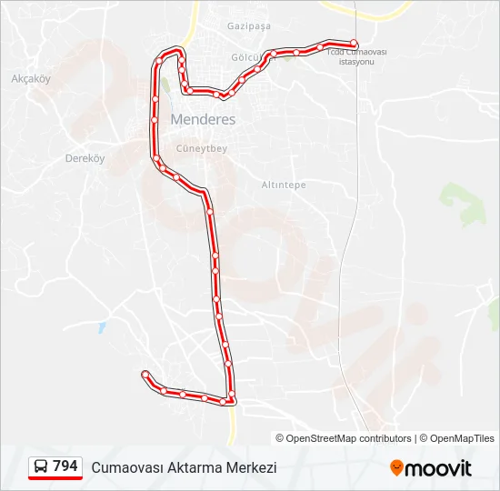 794 Bus Line Map