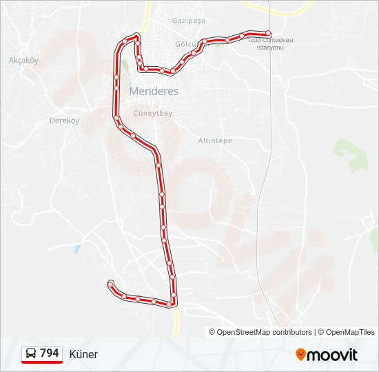 794 Bus Line Map