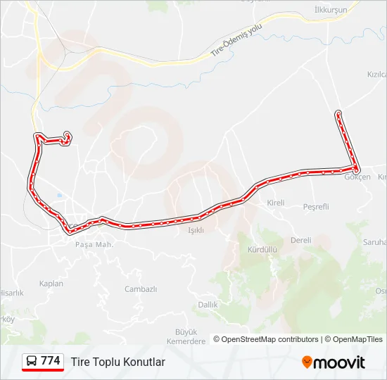 774 Bus Line Map