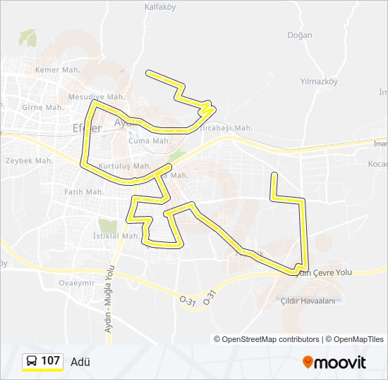 107 bus Line Map