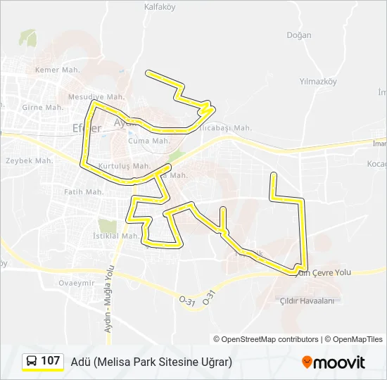 107 Bus Line Map