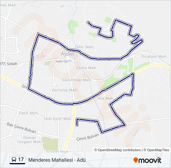 17 otobüs Hattı Haritası