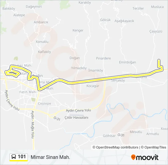 101 Bus Line Map
