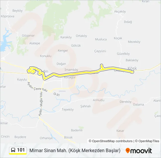 101 Bus Line Map