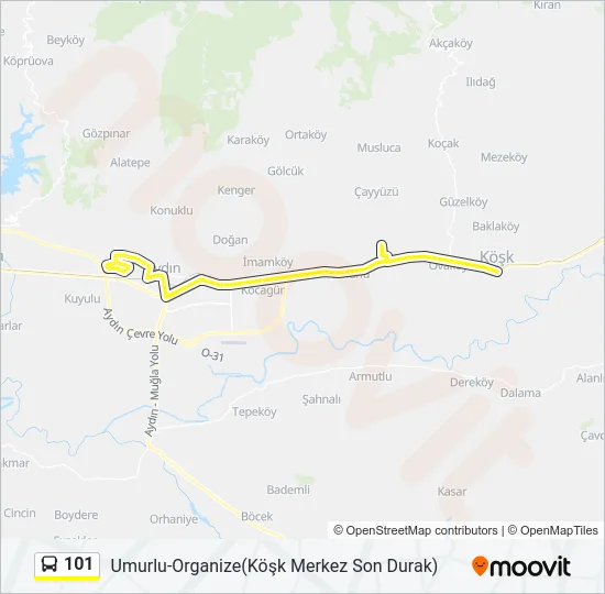 101 Bus Line Map