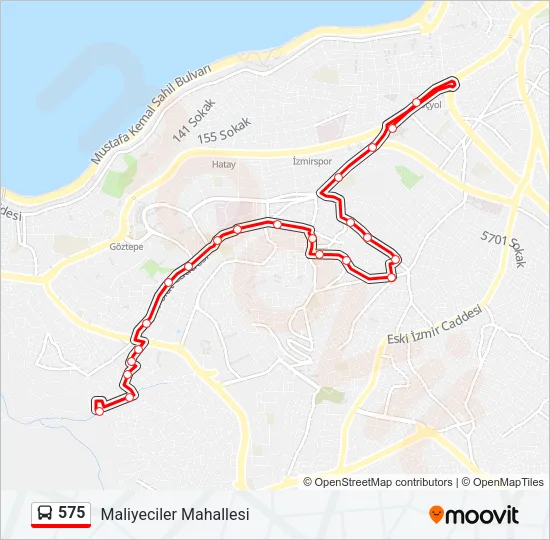 575 Bus Line Map