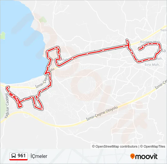 961 Bus Line Map