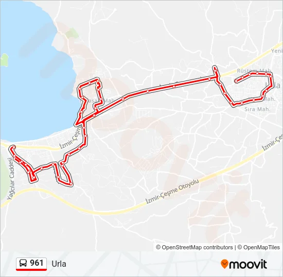 961 Bus Line Map