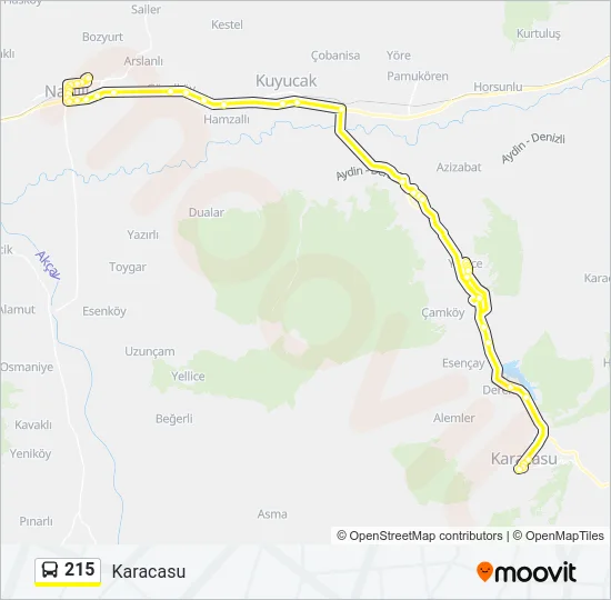 215 Bus Line Map