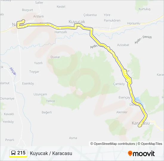 215 Bus Line Map