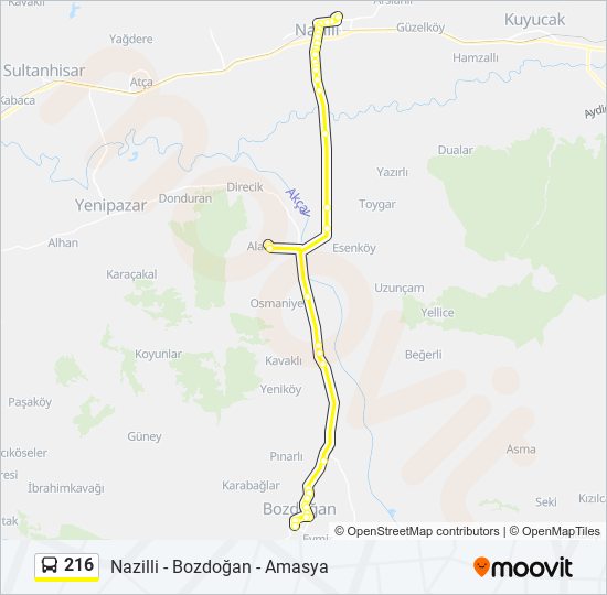 216 bus Line Map