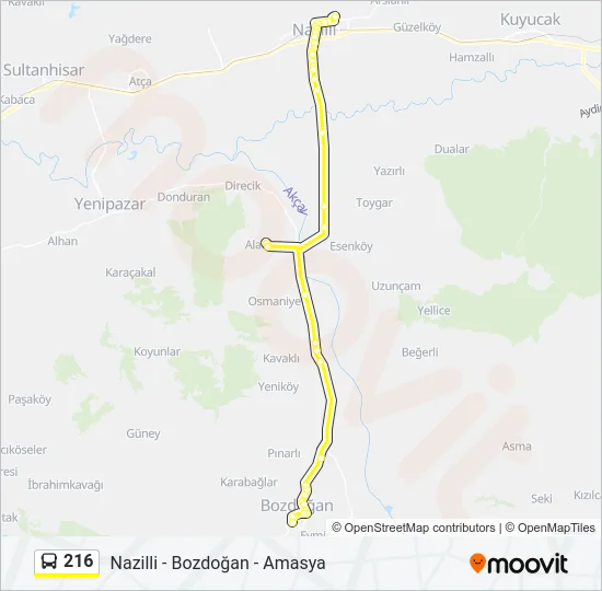 216 Bus Line Map