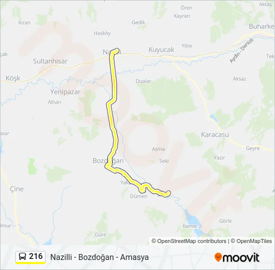 216 Bus Line Map