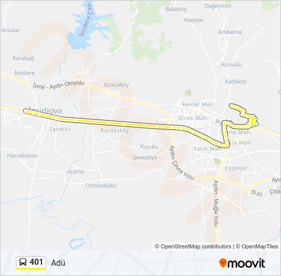 401 bus Line Map