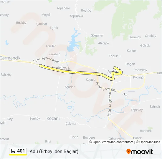 401 Bus Line Map
