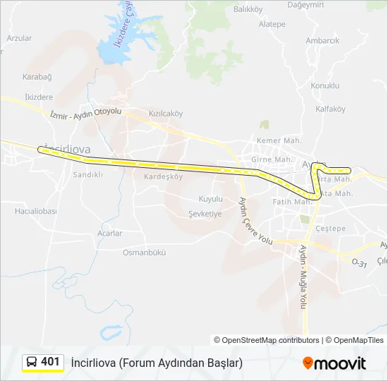 401 Bus Line Map