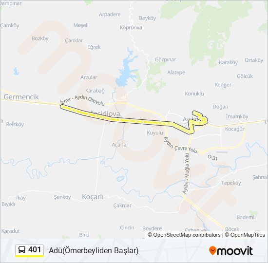 401 bus Line Map