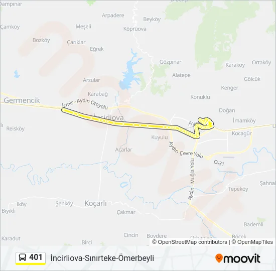 401 Bus Line Map
