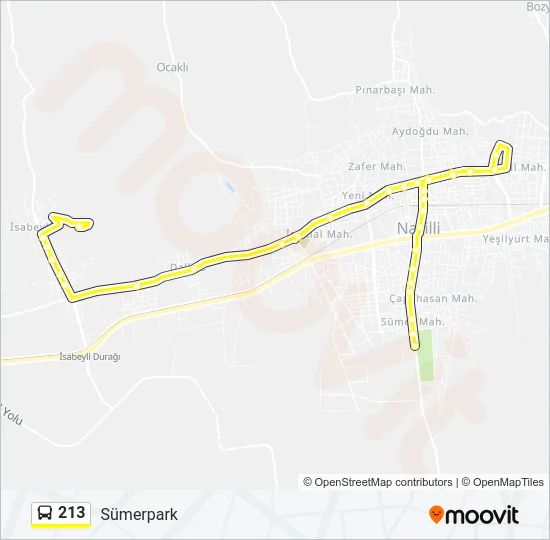 213 Bus Line Map