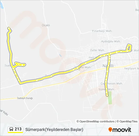 213 Bus Line Map