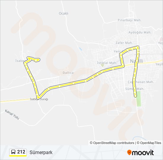 212 bus Line Map