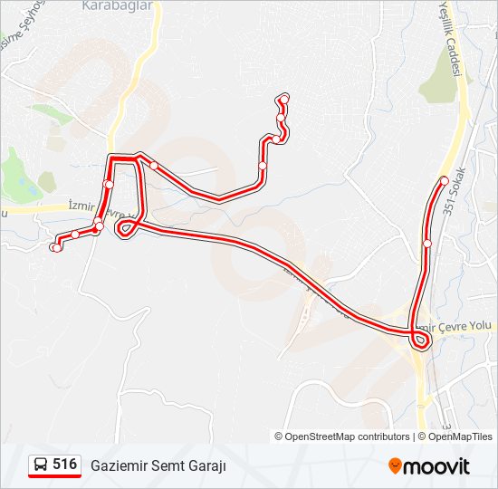 516 bus Line Map