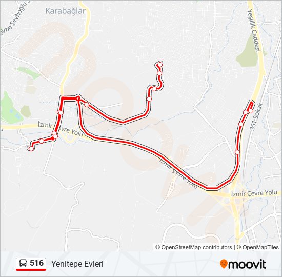 516 bus Line Map