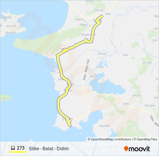 273 bus Line Map