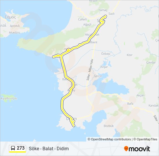 273 otobüs Hattı Haritası