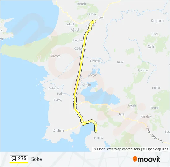 275 Bus Line Map