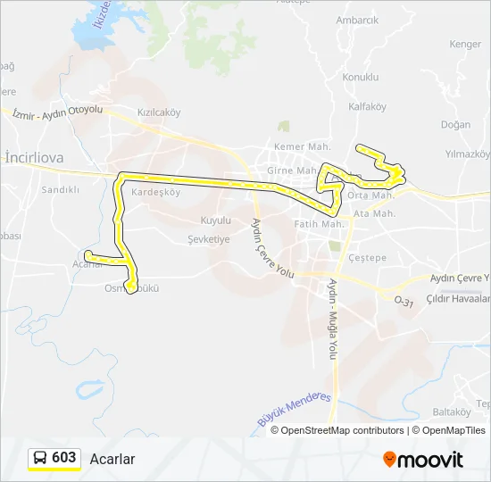 603 Bus Line Map