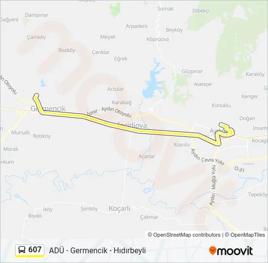 607 Bus Line Map
